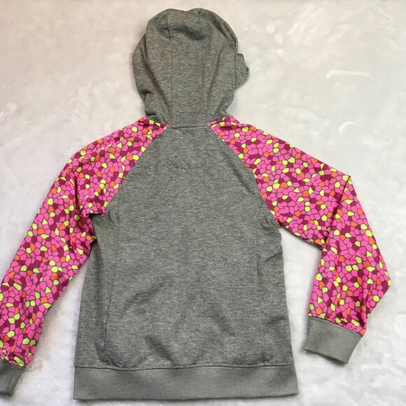 Nike Dri-Fit Lightweight Full Zip Jacket Girls Size 6 Gray, Pink Zipper Pockets - Picture 9 of 13